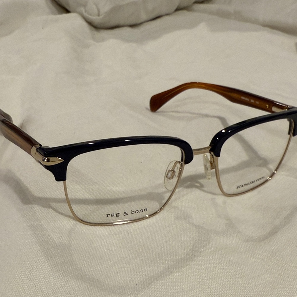 Rag & Bone Blue, Gold, and Brown Eyeglasses